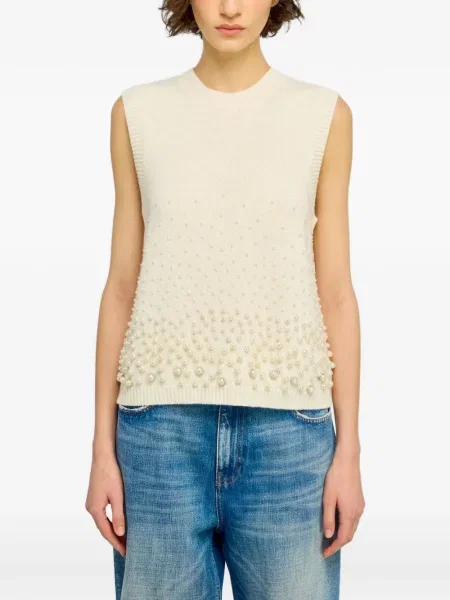 Vestă Semicouture cu perle tricotate