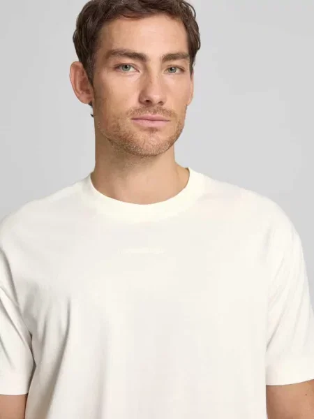 T-shirt o kroju relaxed fit z czystej bawełny Marc O'polo biała