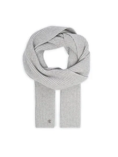 Calvin Klein Fular Ck Metal Wool Rib Scarf gri