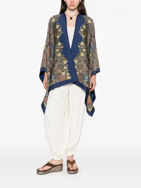 Geacă Etro cu imagine cu model paisley albastru
