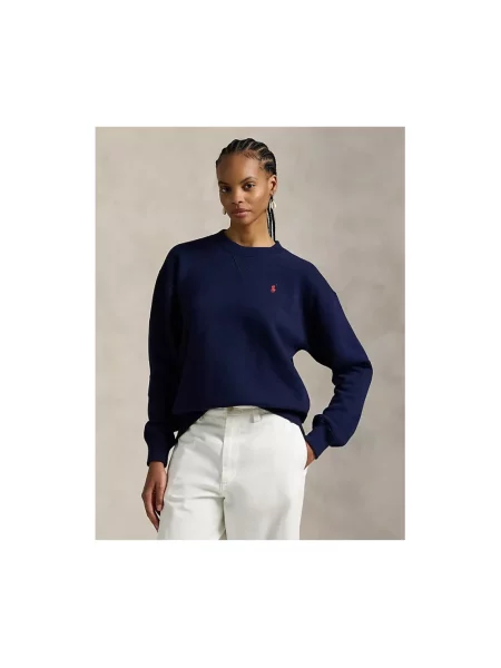 Bluza Polo Ralph Lauren z okrągłym dekoltem niebieska