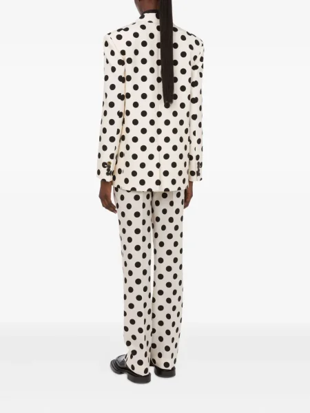 Marynarka Moschino wełniana w grochy biała