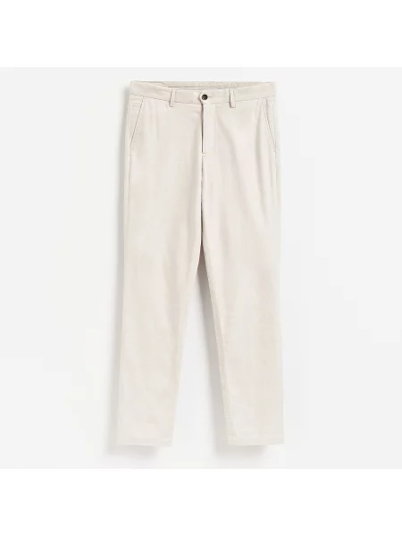 Reserved Chino slim nadrág lenkeverékkel bézs
