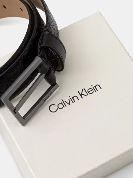 Calvin Klein pasek skórzany czarny