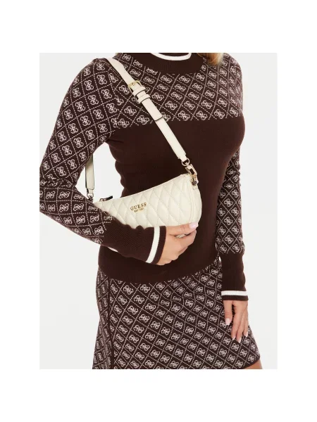 Torbica Guess Valla Mini Écru bijela