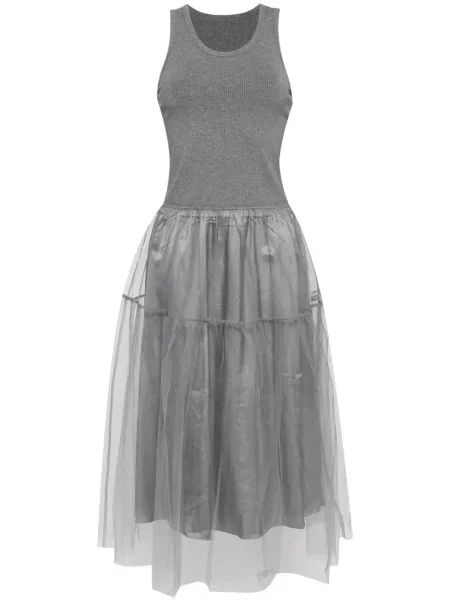 Rochie midi Jnby din tul până la genunchi de costum gri