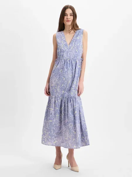 Comma casual identity Sukienka Kobiety lila|różowy wzorzysty 40 różowa