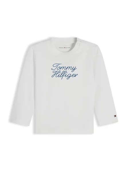 Tommy Hilfiger majica dugih rukava za bebe s pamukom bijela