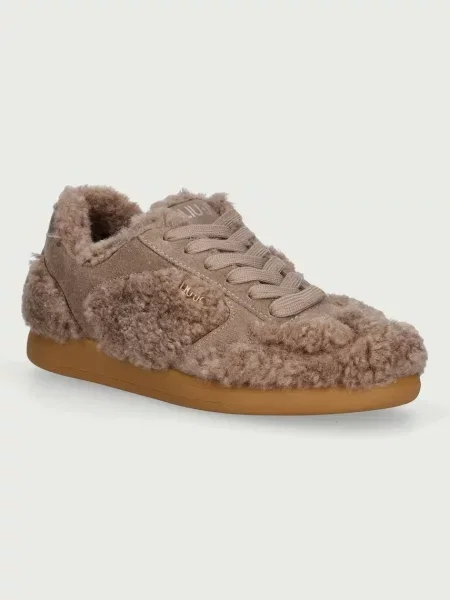 Liu Jo Căptușite sneakers Connor 01 | shearling | piele întoarsă maro