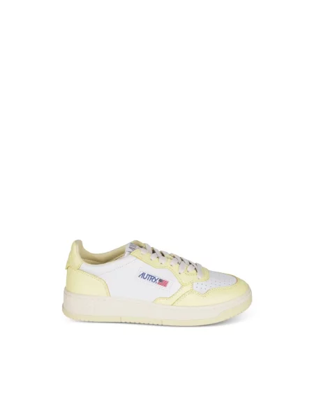 Sneakersy Autry skórzane żółte