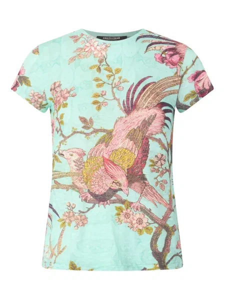 Tricou grafic Roberto Cavalli cu imagine albastru