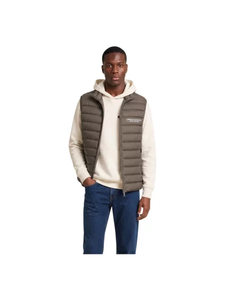 Kamizelka puchowa Armani Exchange brązowa