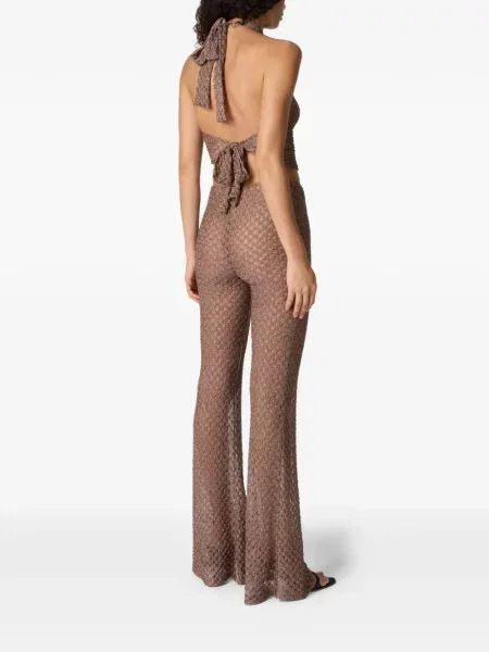 Top Missoni cu gât halter maro