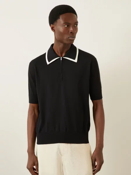 Jil Sander Pletené Polo Tričko černá