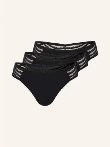 Boss Balení 3 Ks Tanga Lace černá