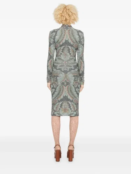 Rochie Etro cu model floral de costum albastru