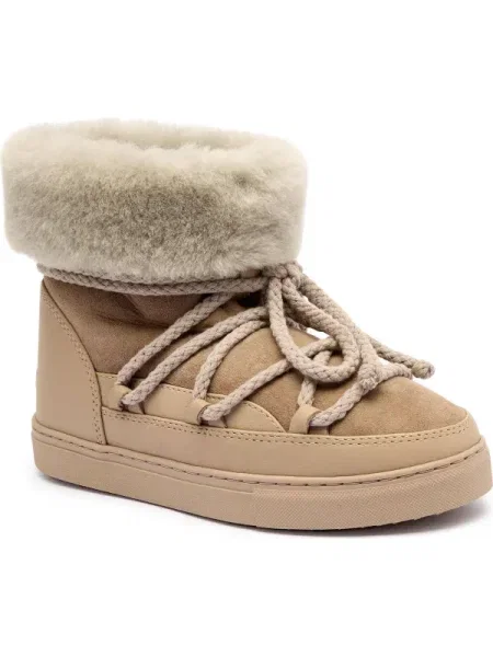 INUIKII Bocanci CLASSIC HIGH | shearling | skóra bej