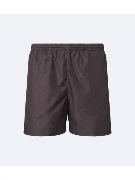 Slip de baie Gucci din poplin maro