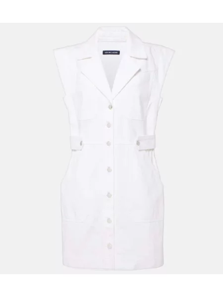 Sukienka jeansowa Veronica Beard garniturowa biała