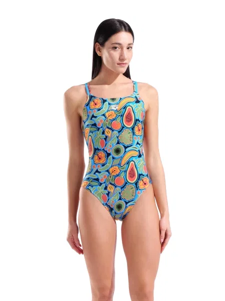 Strój kąpielowy Arena Fruits Swim Msuit L ace Plus Back zielony