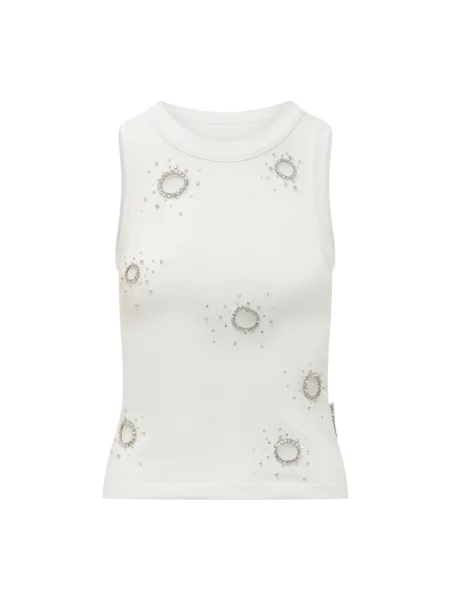 Top Des Phemmes z kryształkami biały