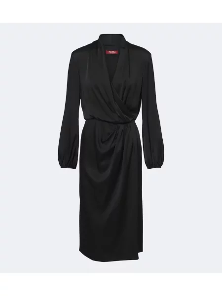 Rochie midi Max Mara din satin drapată eleganta negru
