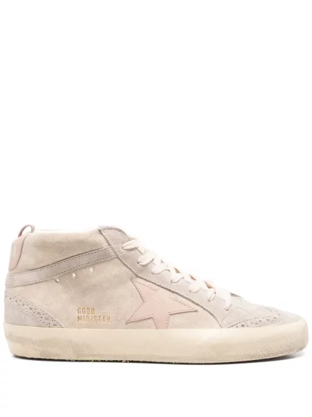 Sneakerși Golden Goose Mid Star din piele de căprioară auriu