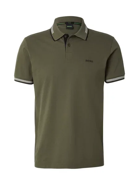 BOSS Tricou Paul oliv / negru alb