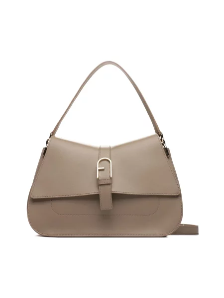 Listonoszka Furla skórzana elegancka beżowa