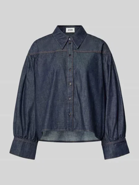 Bluzka jeansowa krój relaxed fit model SELENI' Drykorn granatowa