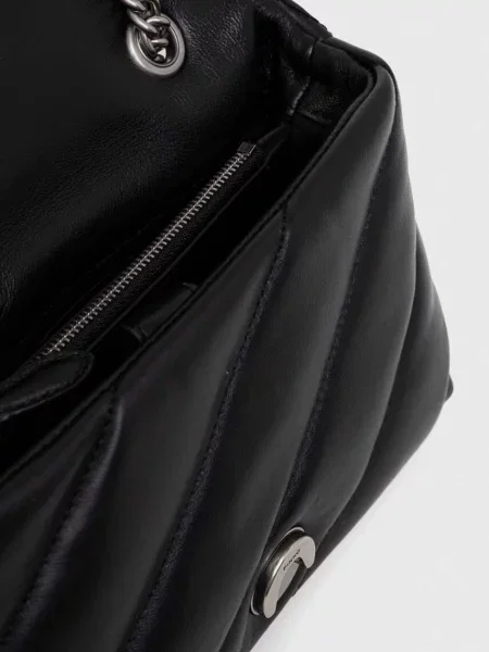 Pinko чанта crossbody дамска от кожа черно