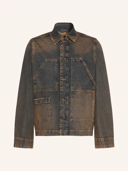 Allsaints Džínová Bunda Mukesh washed brown hnědá