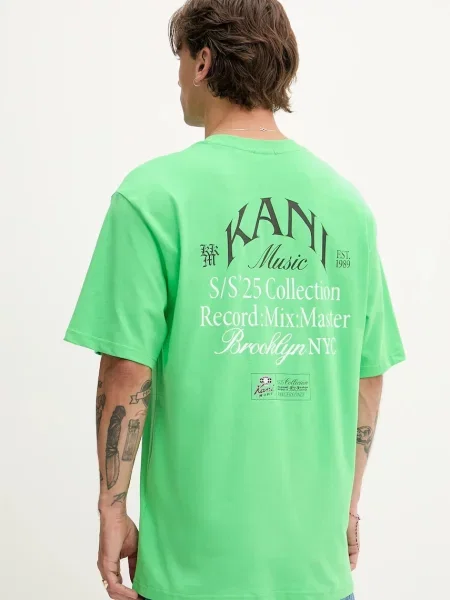 Karl Kani tricou din verde cu imprimeu alb