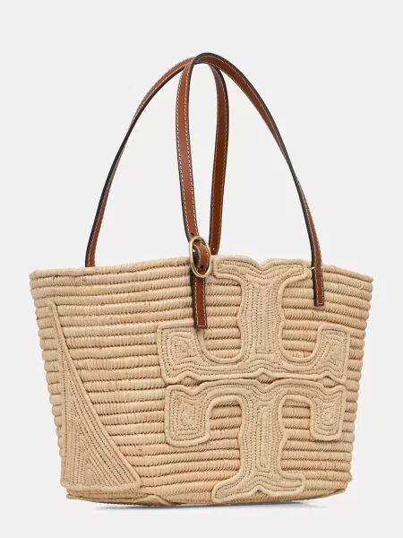 TORY BURCH Geantă pe umăr Ella | Tory Burch x Doum cu adaos de piele bej