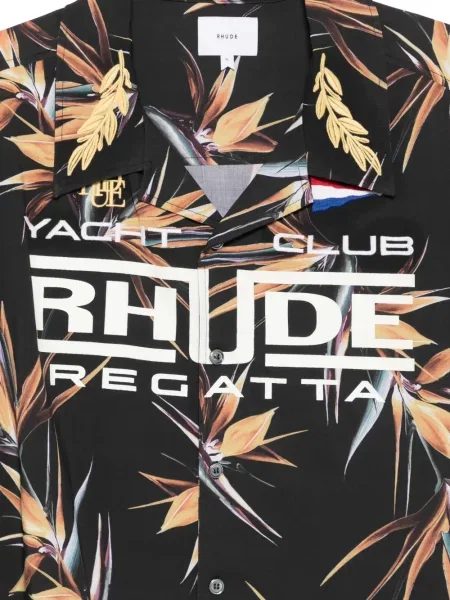 Cămașă Rhude cu model floral negru