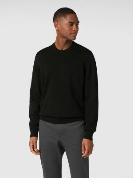 Sweter z żywej wełny Maerz Muenchen czarny