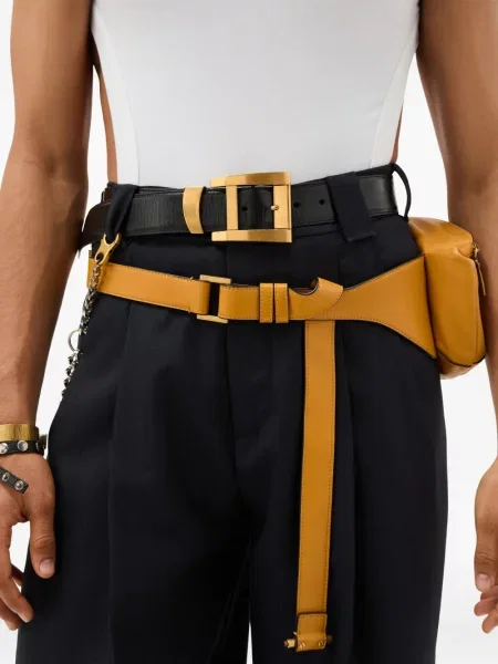 Curea Versace din piele negru