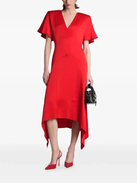 Rochie Stella Mccartney cu decolteu în V asimetrică roșu