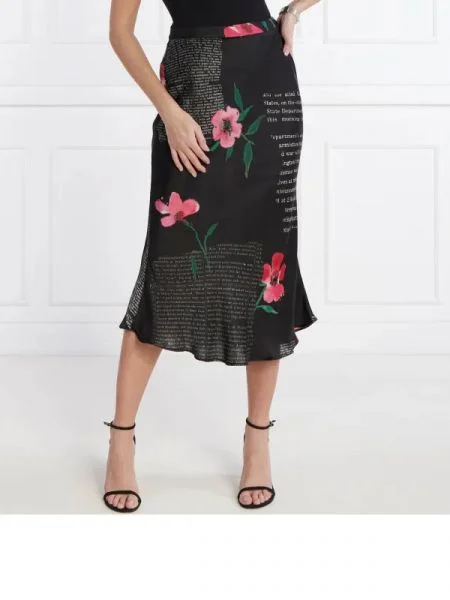 Desigual De satin fustă negru