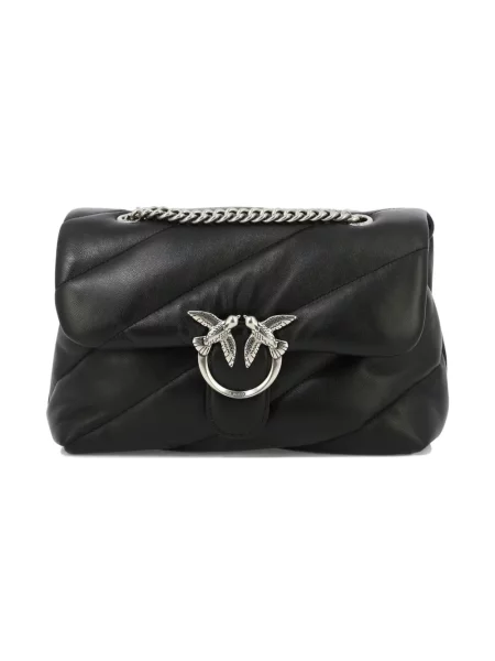 Pikowana torebka na łańcuszku Pinko skórzana czarna