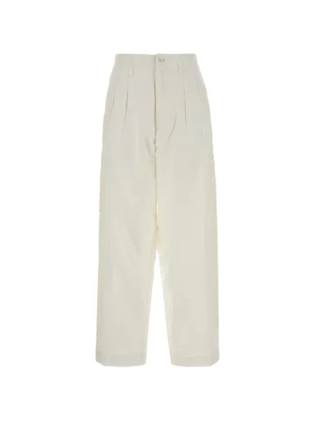 Pantaloni Bode cu broderie alb