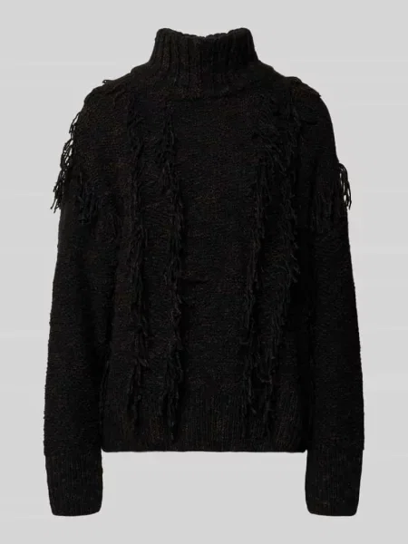 Sweter z dzianiny ze stójką i frędzlami Jake*s Studio Woman