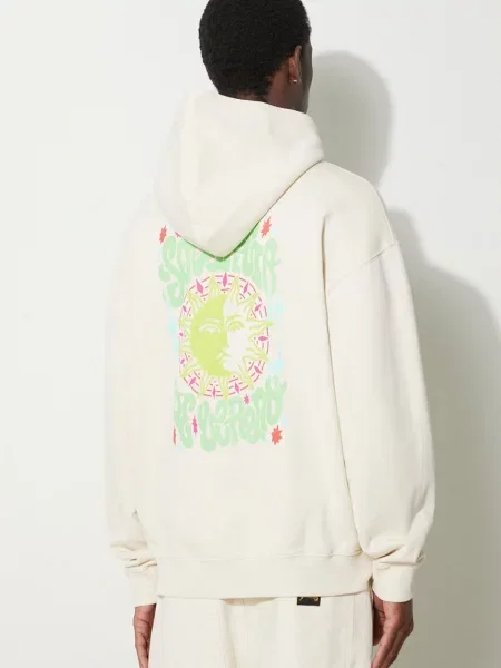 Mikina Marcelo Burlon Solsticio Comfort Hoodie béžová