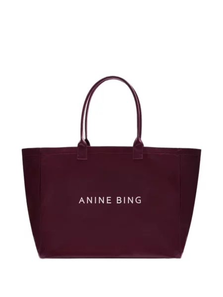 Geantă shopper Anine Bing din canvas roșu
