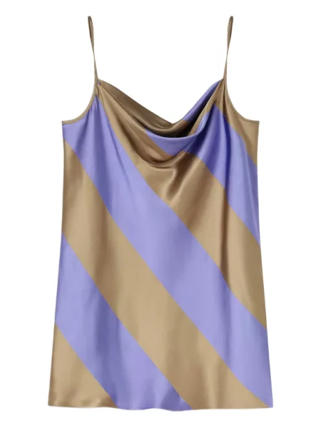 Satynowa podkoszulka Dries Van Noten brązowa