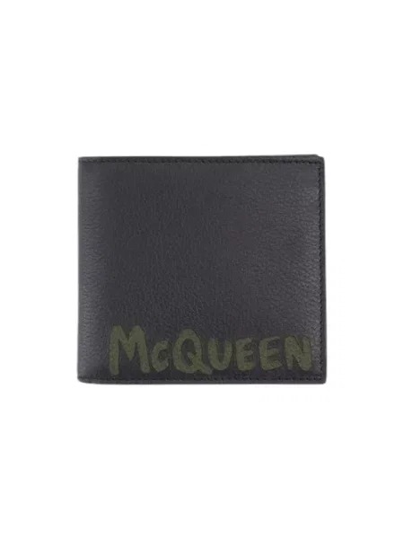 Portfel Alexander Mcqueen skórzany czarny