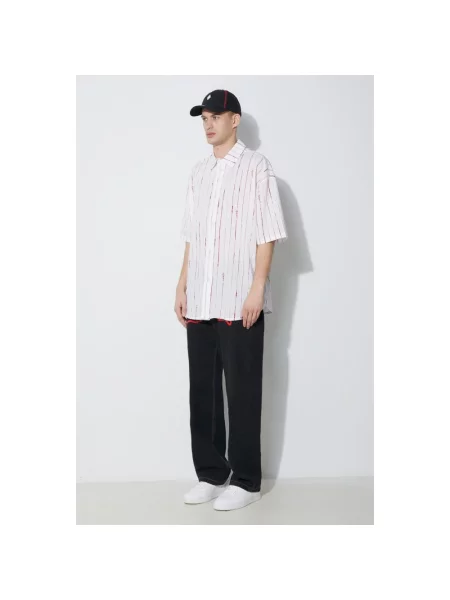 Marcelo Burlon koszula County Pinstripes Over Shirt relaxed z kołnierzykiem klasycznym biały