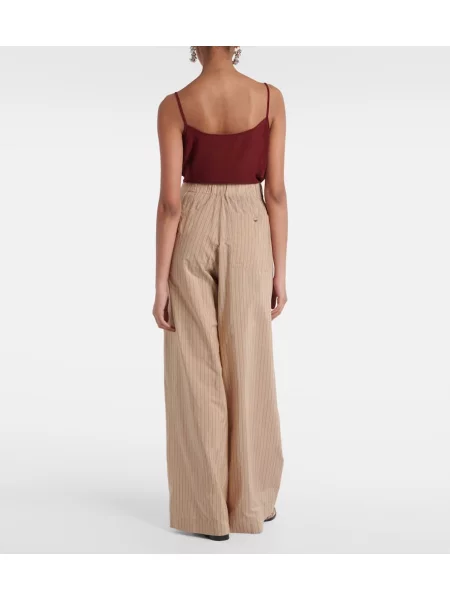 Pantaloni Dries Van Noten cu dungi bej