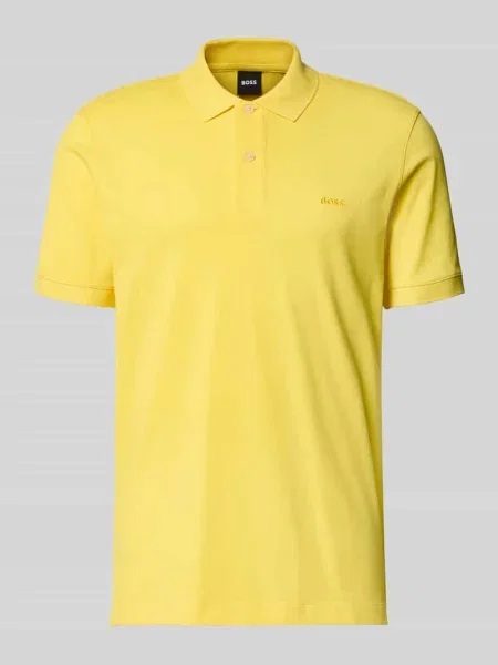 Koszulka polo o kroju regular fit z czystej bawełny model PALLAS' Boss żółta