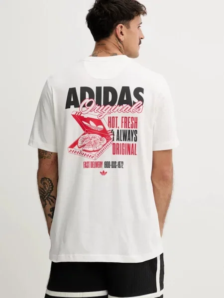 Тениска adidas Originals Pizza Box Tee с принт бяло